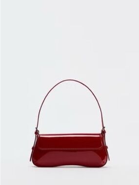 Viral Cherry Red Baguette Shoulder Bag